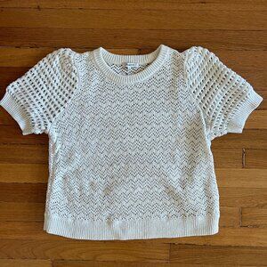 Madewell Atwater Crochet Sweater Tee Ivory - Size Large